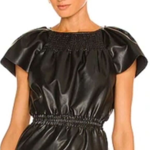 NWT Misa Vegan Leather Severine Dress In Black XS Revolve - Picture 3 of 16